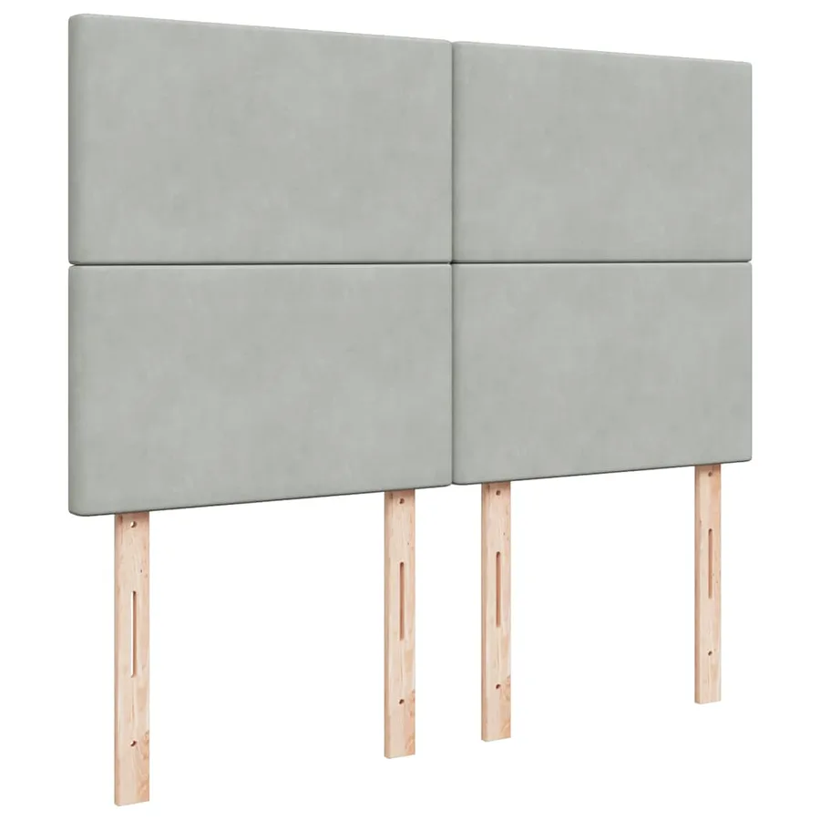 Cadre de lit ottoman et matelas gris clair 140x190 velours - 12