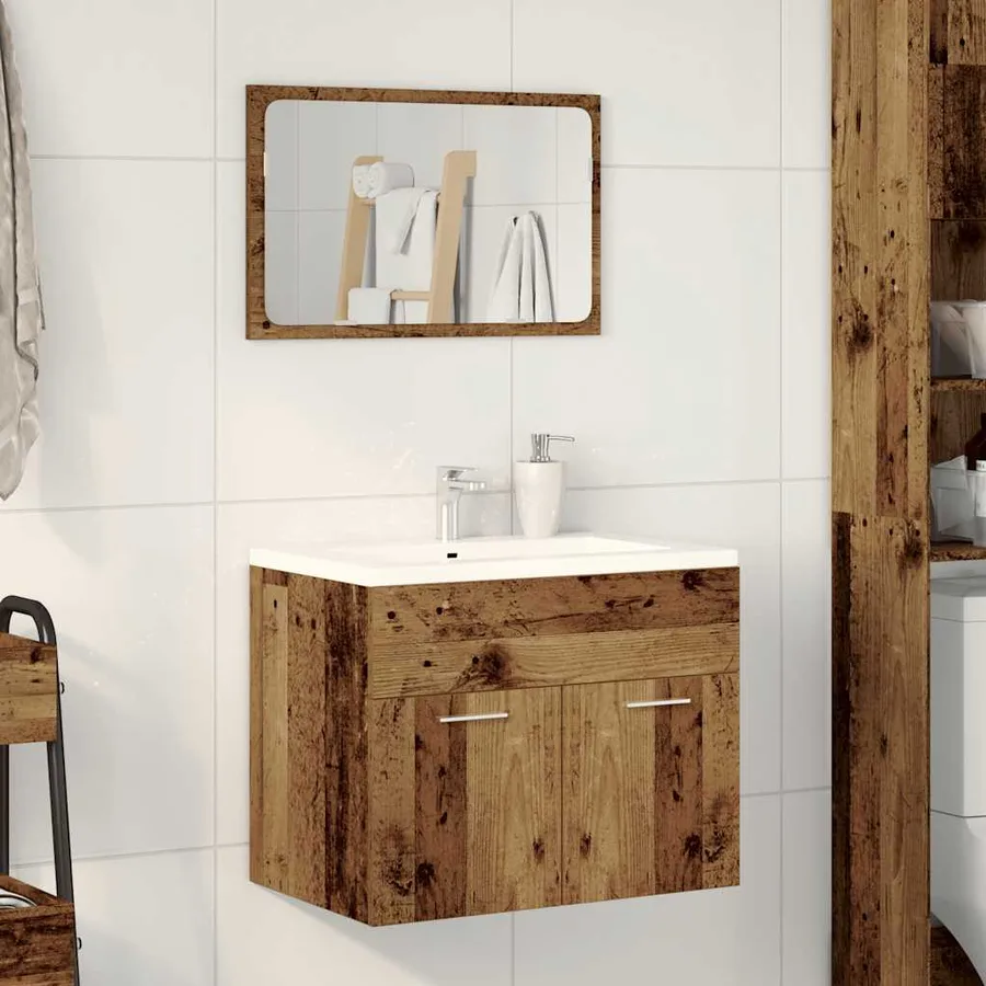 Ensemble de meubles salle de bain 2 pcs bois d'ingénierie - 3