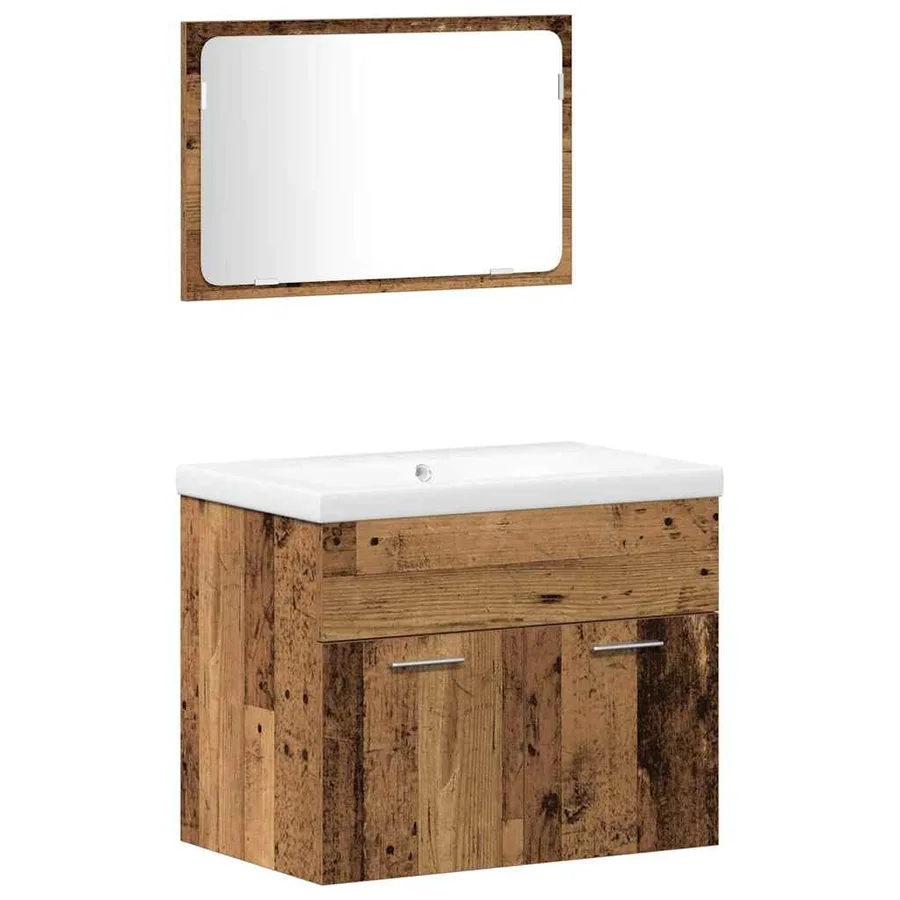 Ensemble de rangement Montage mural 4 pcs Bois d'ingénierie - 6