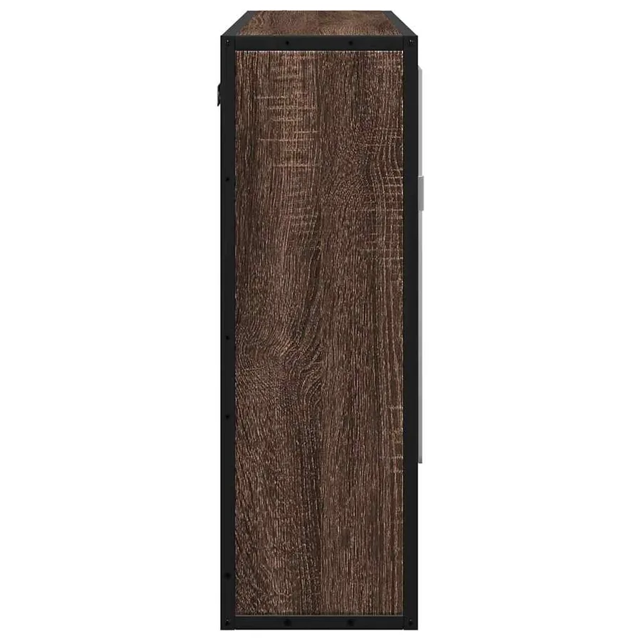 Armoire à miroir de salle de bain chêne marron bois ingénierie - 6