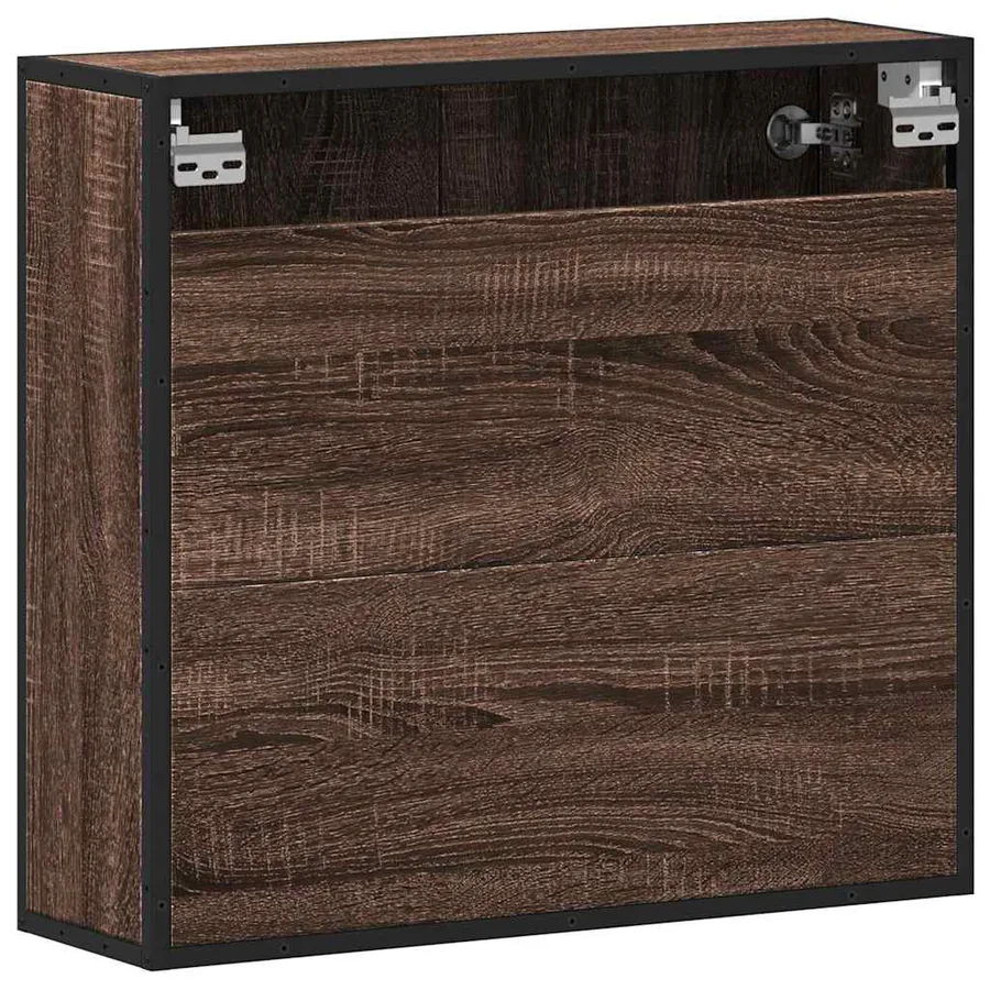 Armoire à miroir de salle de bain chêne marron bois ingénierie - 7