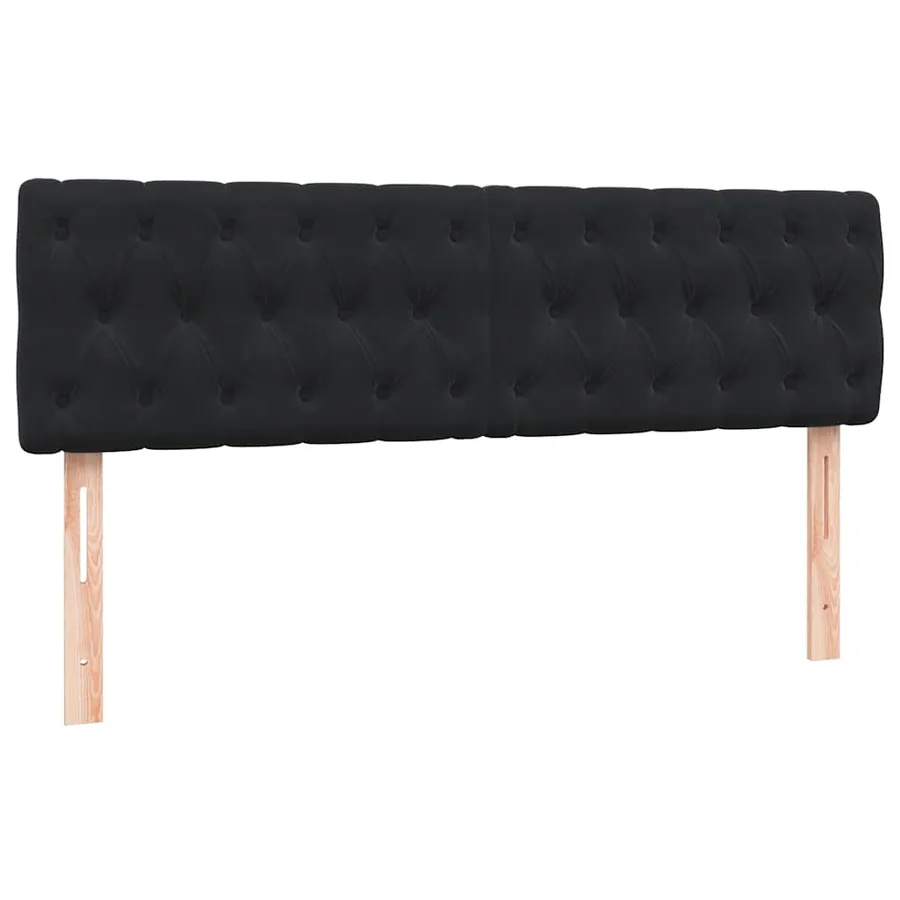 Sommier à lattes de lit avec matelas noir 140x210 cm velours - 6