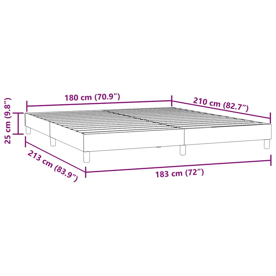 Sommier à lattes de lit sans matelas noir 180x210 cm velours - 10