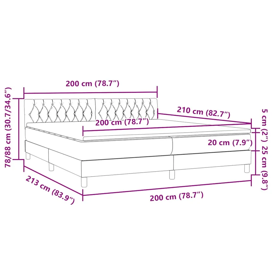Sommier à lattes de lit et matelas gris clair 200x210cm velours - 12