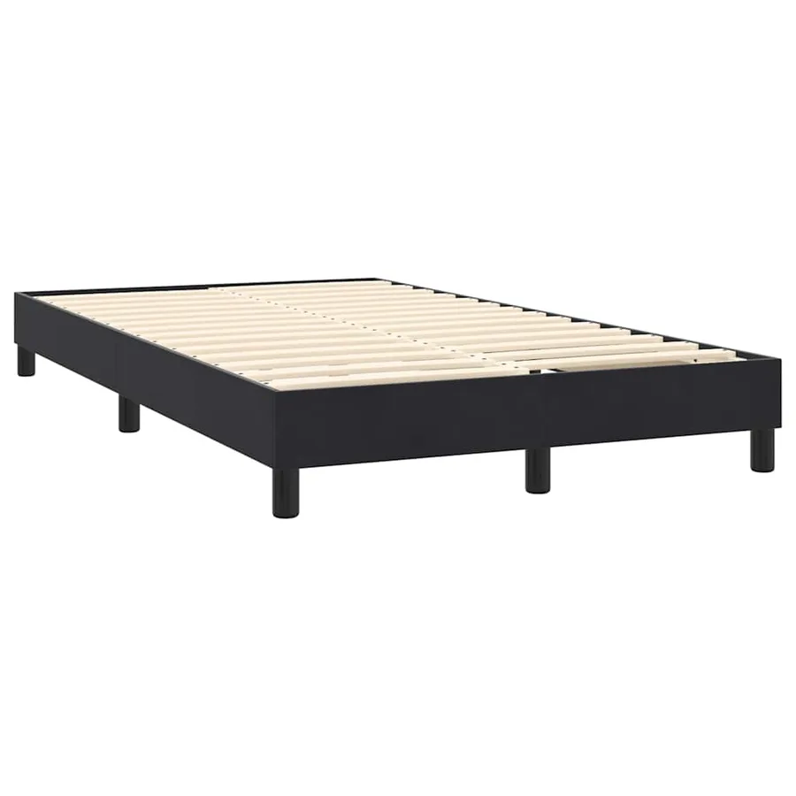 Sommier à lattes de lit avec matelas et LED noir 140x210 cm velours - 6