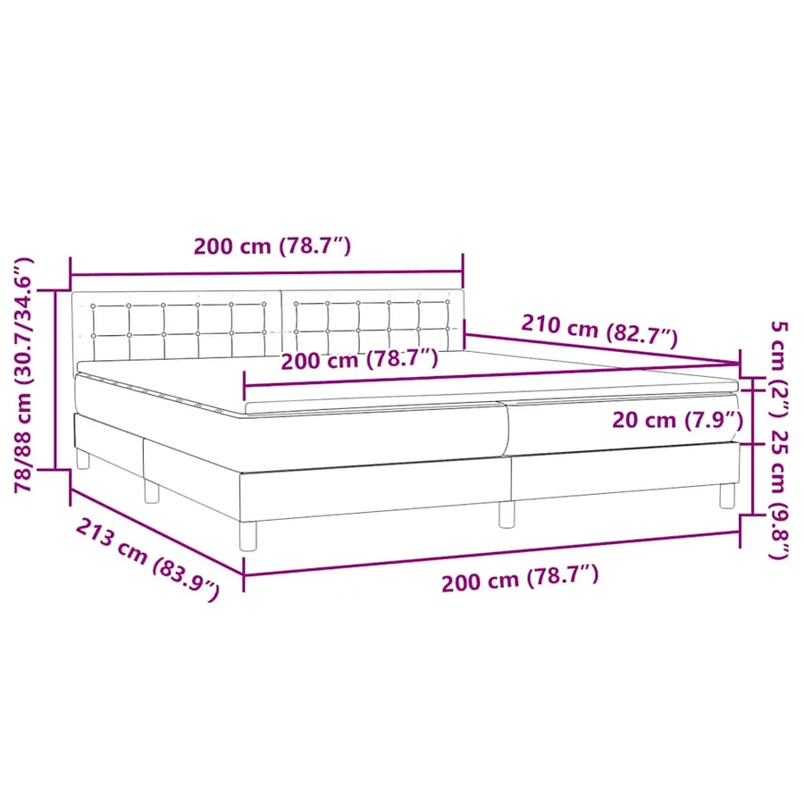 Sommier à lattes de lit et matelas gris clair 200x210cm velours - 12