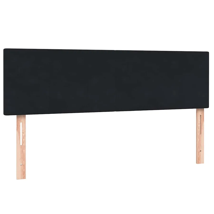 Sommier à lattes de lit avec matelas noir 140x210 cm velours - 6