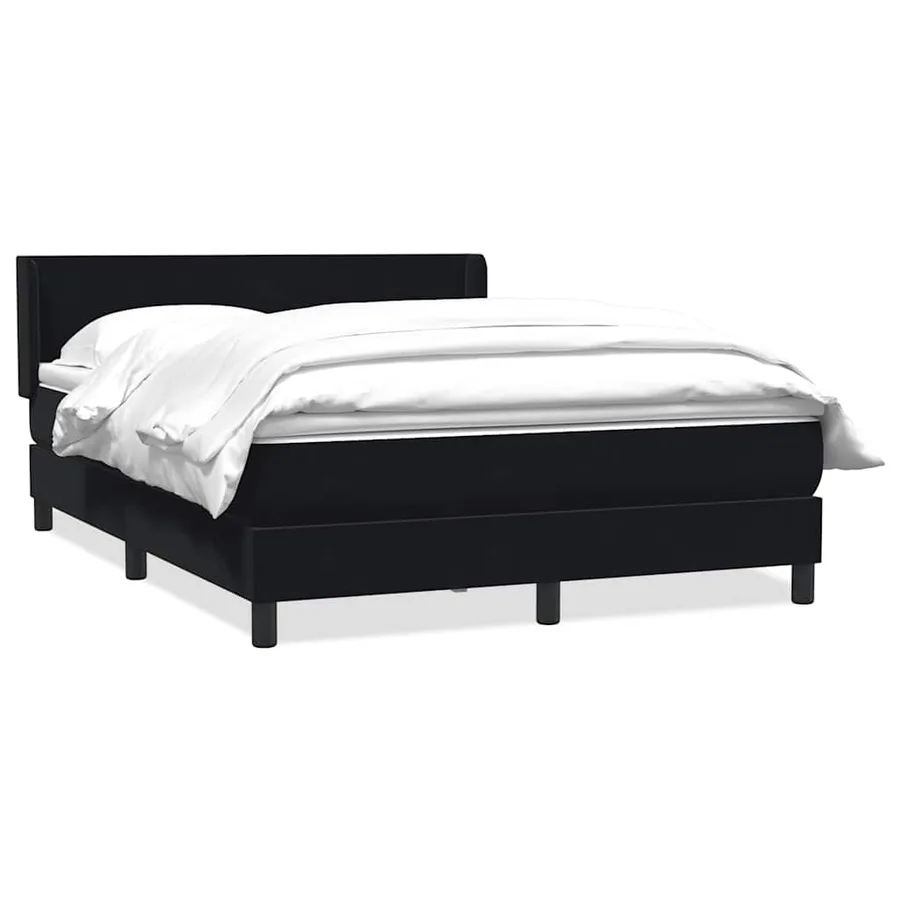 Sommier à lattes de lit avec matelas noir 140x210 cm velours - 2