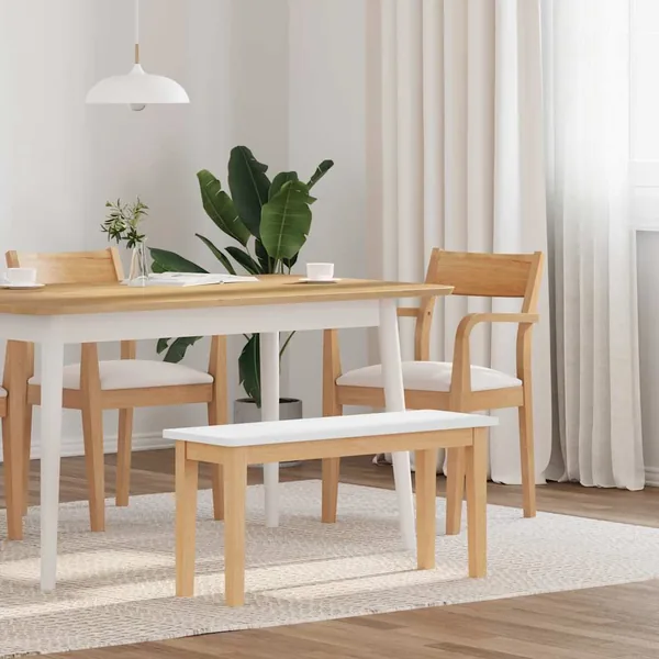 Banc 90 cm bois massif caoutchouc