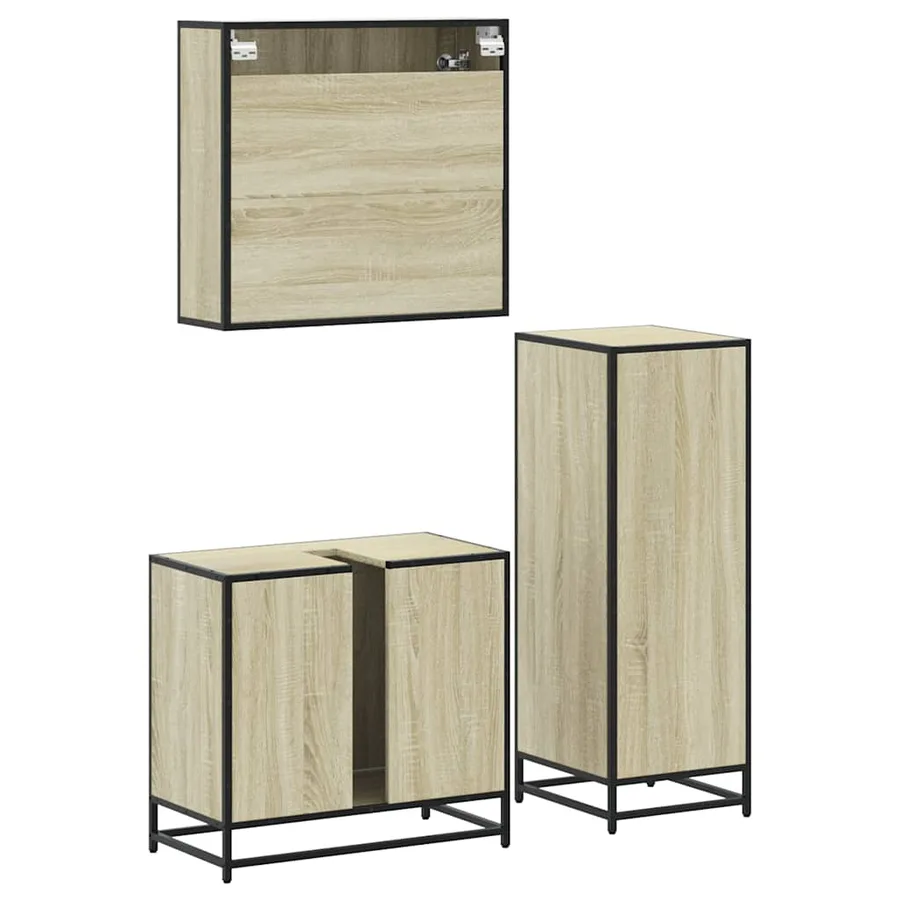 Ensemble de meubles de salle de bain 3 pcs chêne sonoma - 8