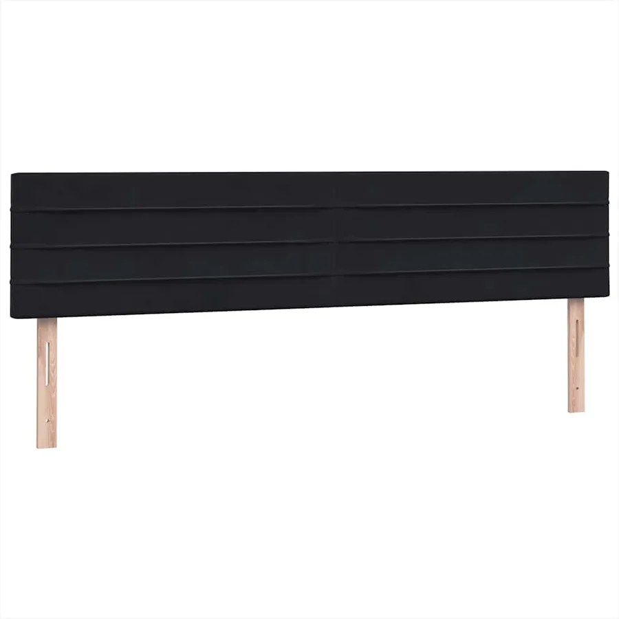 Sommier à lattes de lit avec matelas et LED noir 200x210 cm Velours - 8