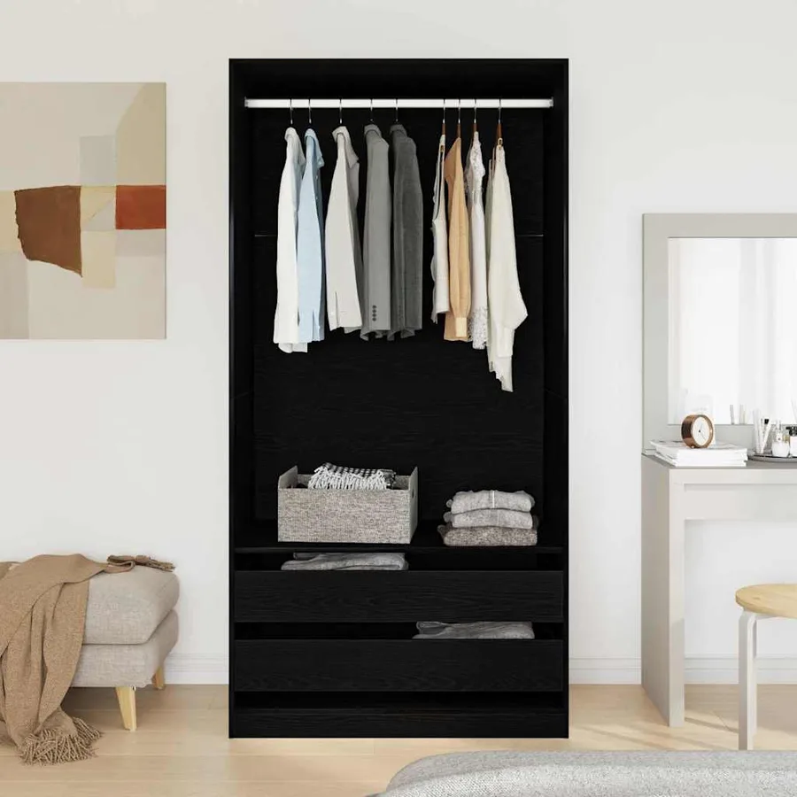 Armoire Chêne noir 100 x 50 x 200 cm Bois d'ingénierie - 4