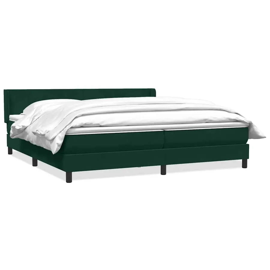 Sommier à lattes de lit et matelas vert foncé 180x210cm velours - 2