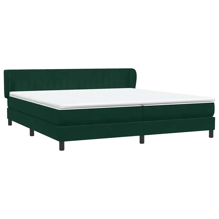 Sommier à lattes de lit et matelas vert foncé 180x210cm velours - 4
