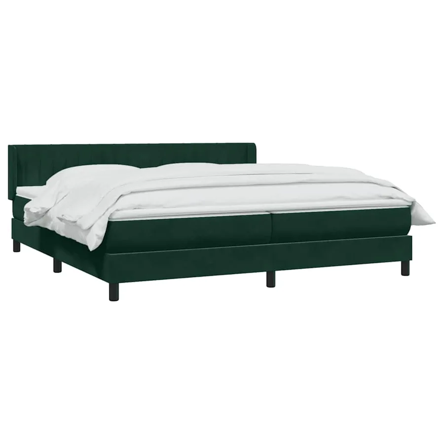 Sommier à lattes de lit et matelas vert foncé 180x210cm velours - 3
