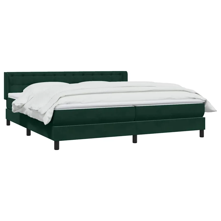 Sommier à lattes de lit et matelas vert foncé 180x210cm velours - 3