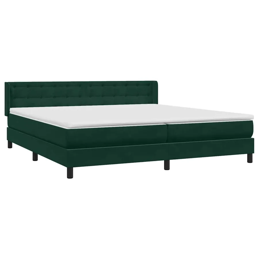 Sommier à lattes de lit et matelas vert foncé 180x210cm velours - 4
