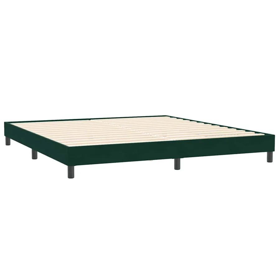 Sommier à lattes de lit et matelas vert foncé 180x210cm velours - 5