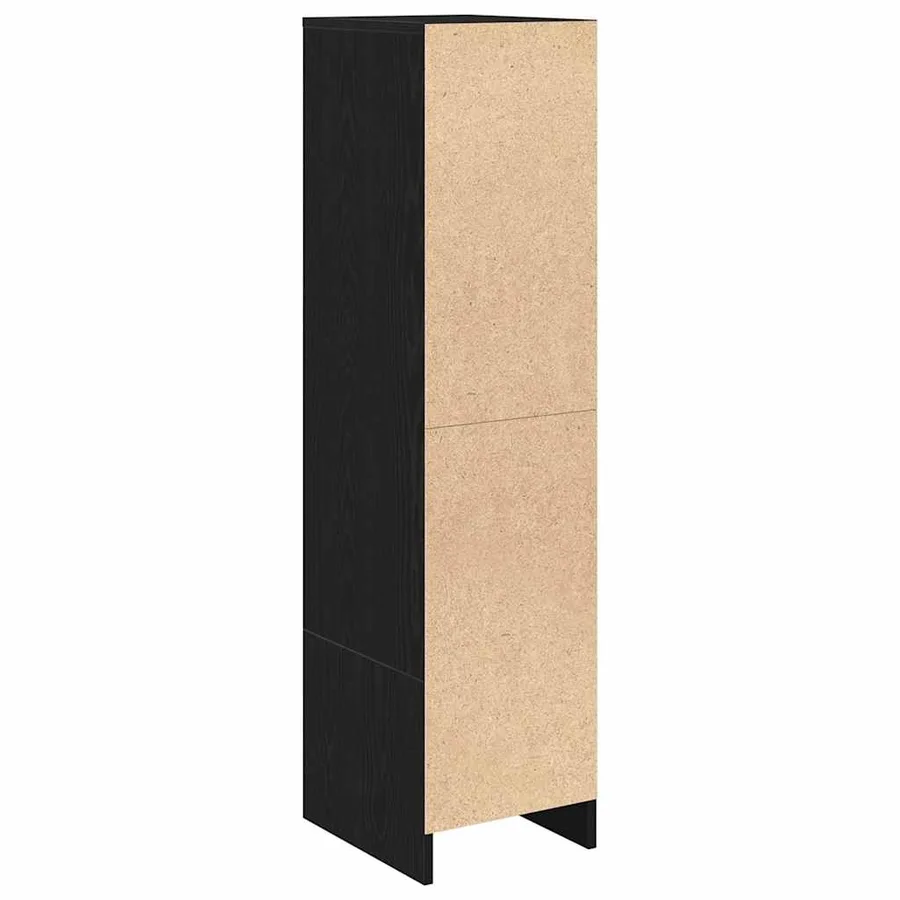 Buffet haut chêne noir 29,5x34x119,5 cm bois d'ingénierie - 8