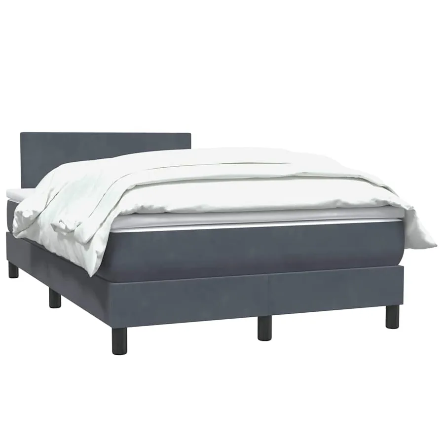 Sommier à lattes de lit et matelas gris foncé 120x210cm velours - 3
