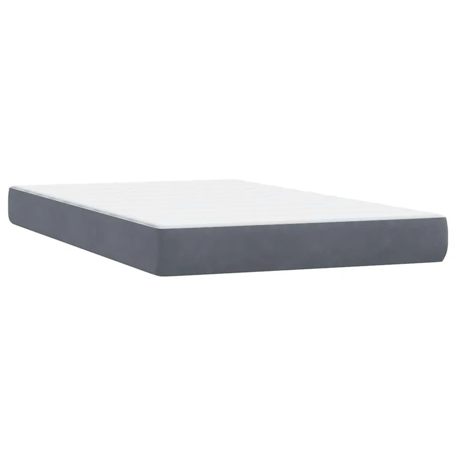 Sommier à lattes de lit et matelas gris foncé 120x210cm velours - 7