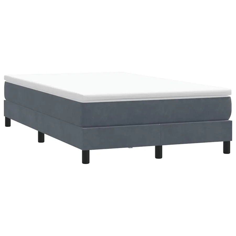 Sommier à lattes de lit et matelas gris foncé 120x210cm velours - 5