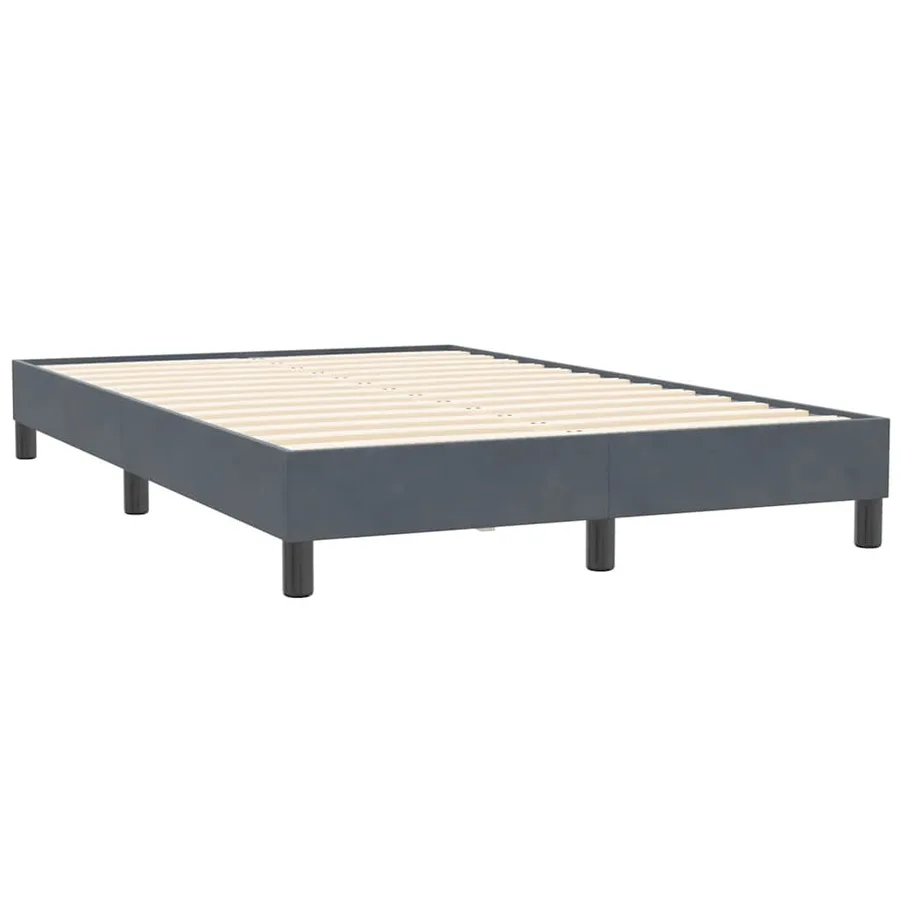 Sommier à lattes de lit et matelas et LED gris foncé 120x210cm velours - 6