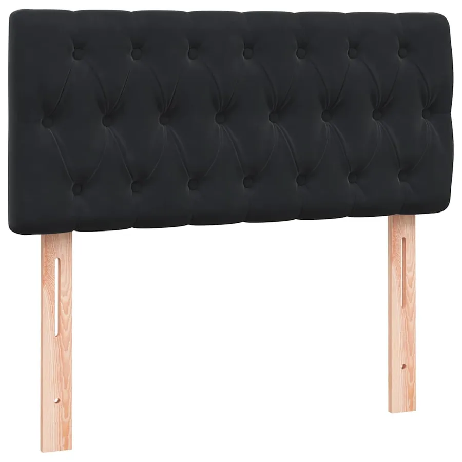 Sommier à lattes de lit avec matelas et LED noir 90x210 cm velours - 7