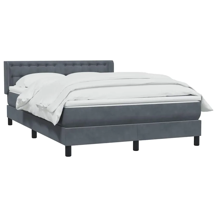 Sommier à lattes de lit et matelas gris foncé 140x210cm velours - 3