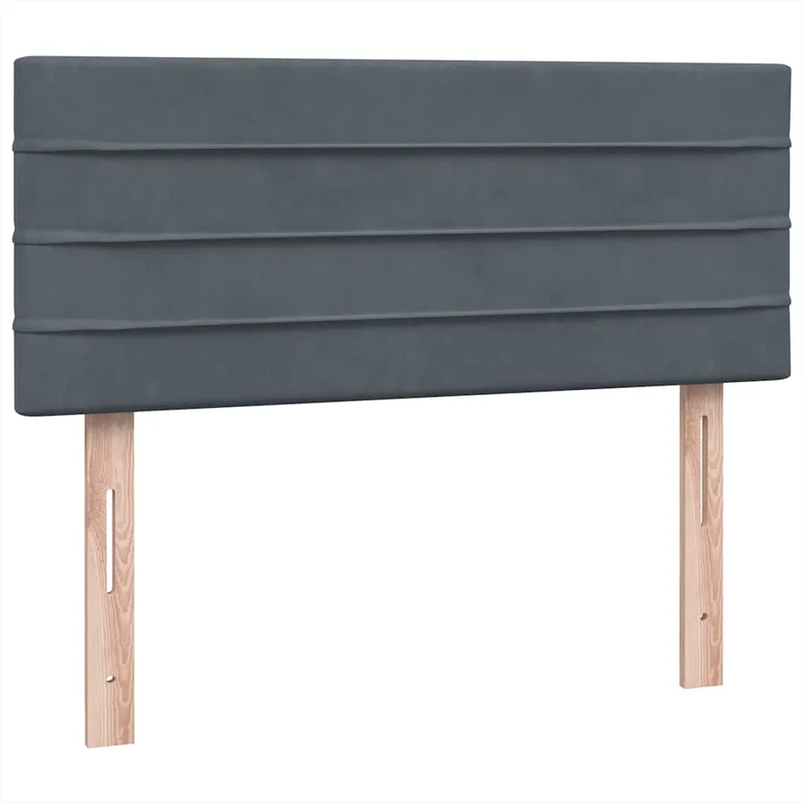 Sommier à lattes de lit et matelas gris foncé 120x210cm velours - 7
