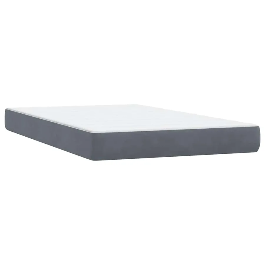 Sommier à lattes de lit et matelas gris foncé 120x210cm velours - 7