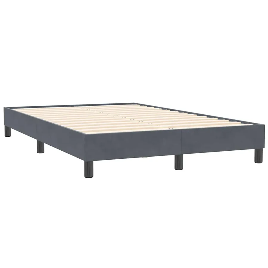 Sommier à lattes de lit et matelas et LED gris foncé 120x210cm velours - 6