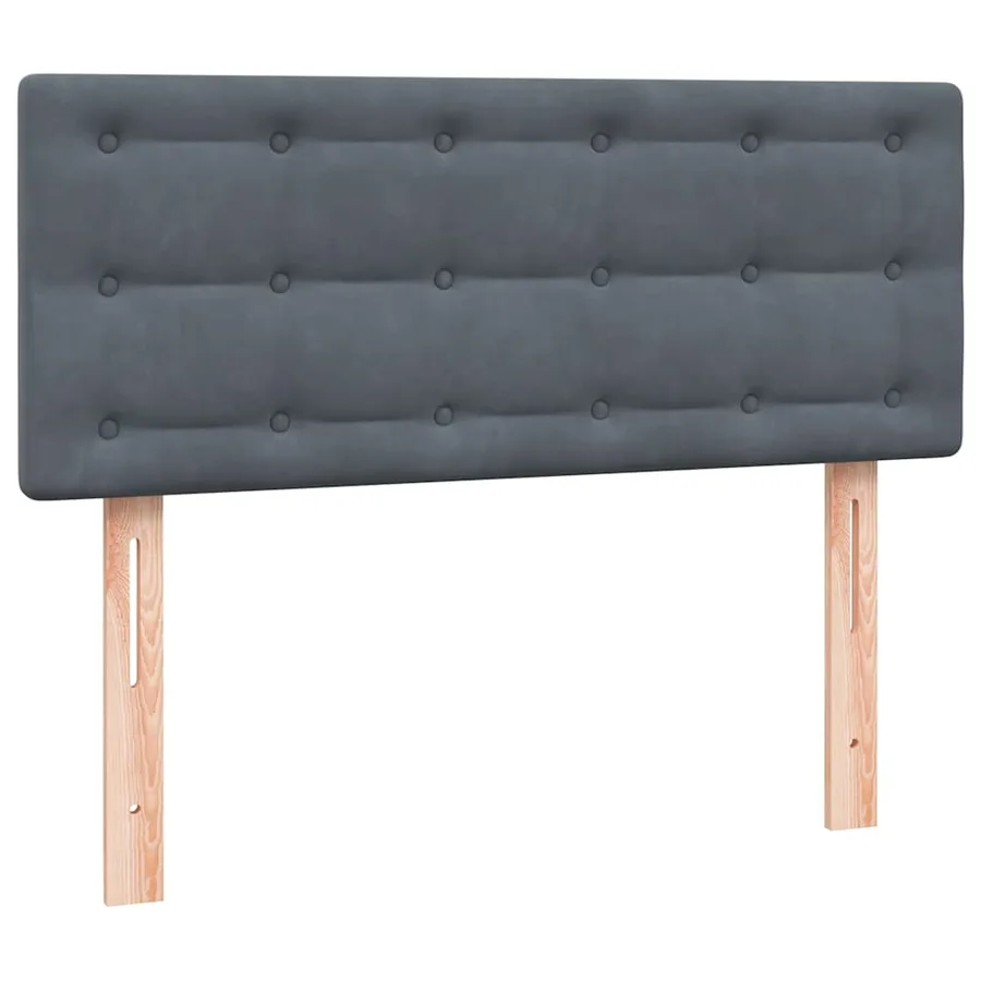 Sommier à lattes de lit et matelas et LED gris foncé 120x210cm velours - 8