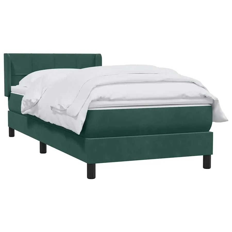 Sommier à lattes de lit et matelas vert foncé 90x220 cm velours - 3
