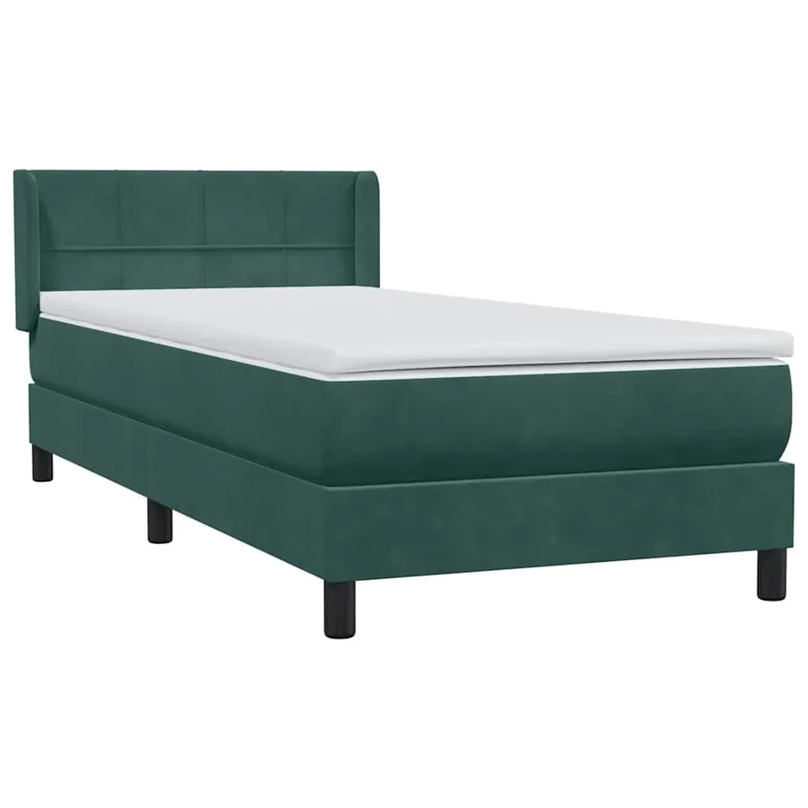 Sommier à lattes de lit et matelas vert foncé 90x220 cm velours - 4