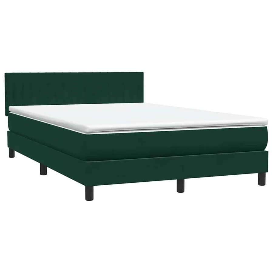 Sommier à lattes de lit et matelas vert foncé 160x210cm velours - 2