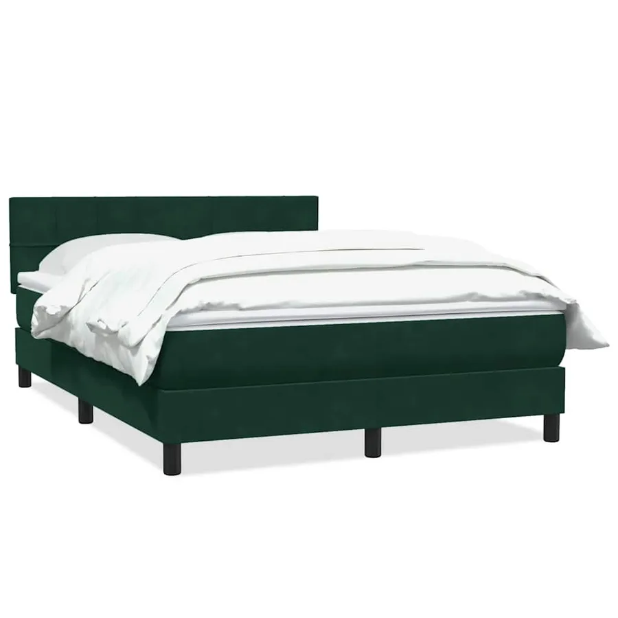 Sommier à lattes de lit et matelas vert foncé 160x210cm velours - 2