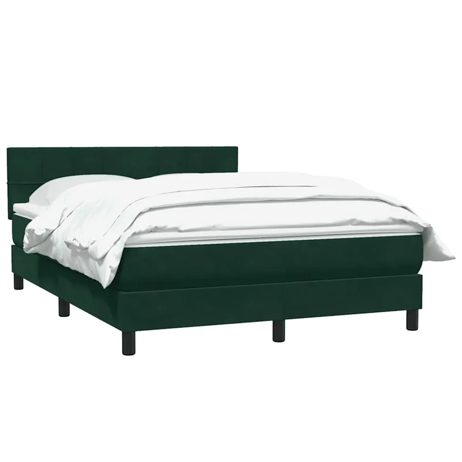 Sommier à lattes de lit et matelas vert foncé 160x210cm velours - 3