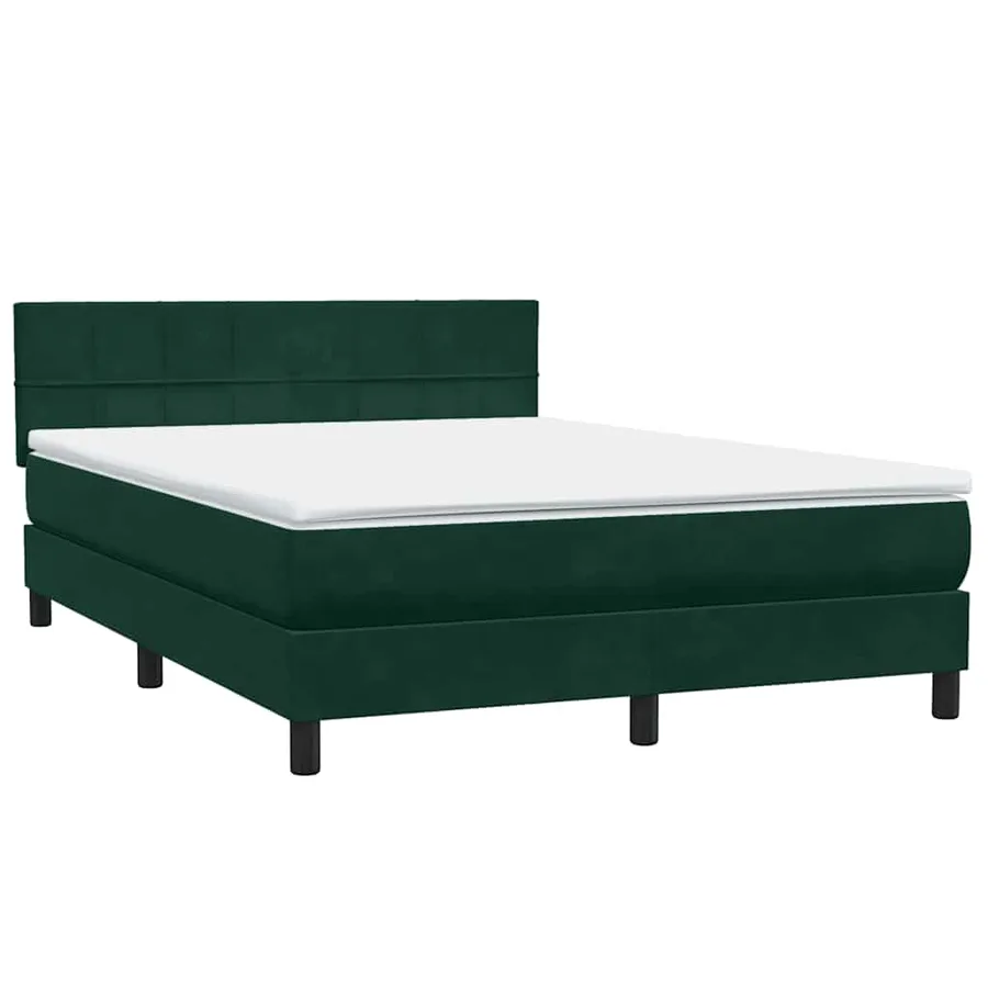 Sommier à lattes de lit et matelas vert foncé 160x210cm velours - 4