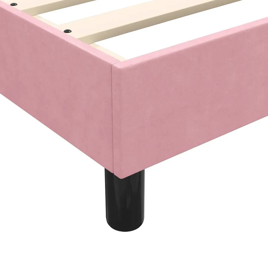 Sommier à lattes de lit avec matelas rose 100x210 cm velours - 10