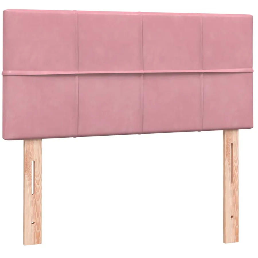Sommier à lattes de lit avec matelas rose 100x210 cm velours - 7