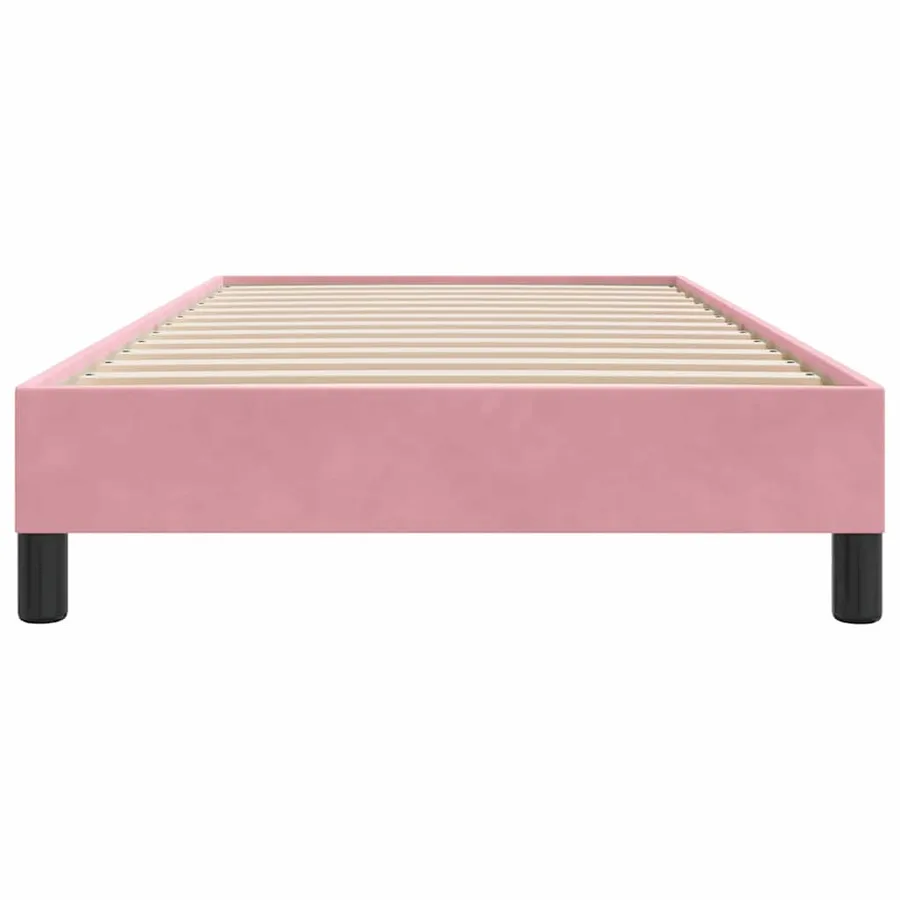 Sommier à lattes de lit sans matelas rose 100x210 cm velours - 5