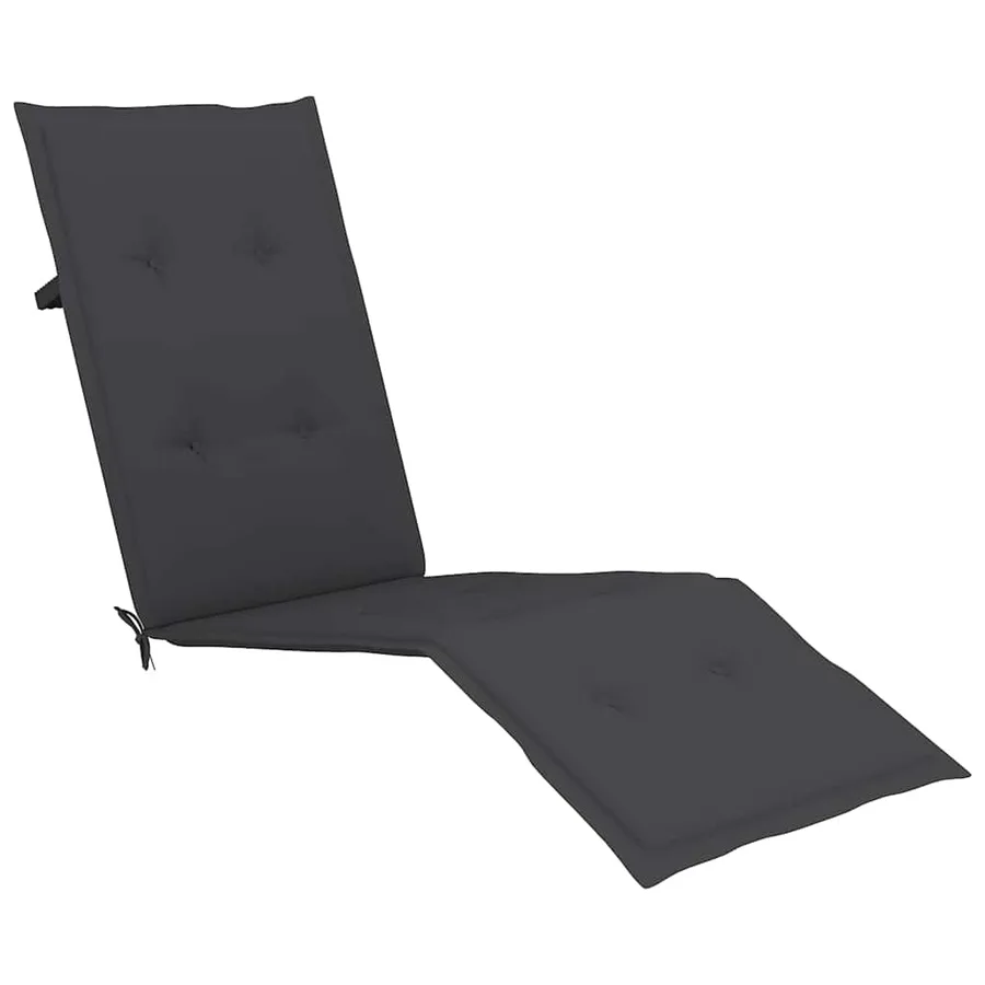 Chaise longue d'extérieur repose-pied et coussin Acacia solide - 6