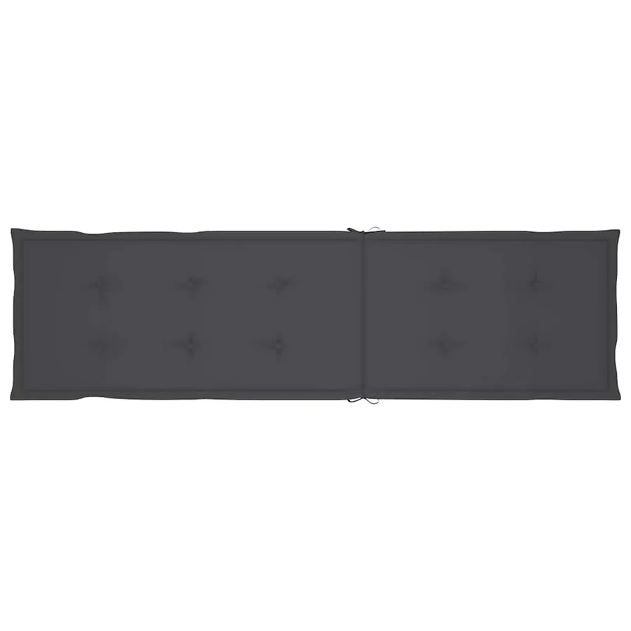 Chaise longue d'extérieur repose-pied et coussin Acacia solide - 9