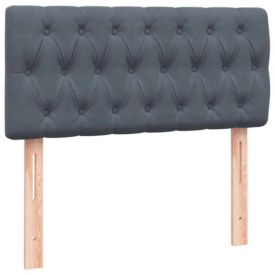 Sommier à lattes de lit et matelas gris foncé 100x210cm velours - 6