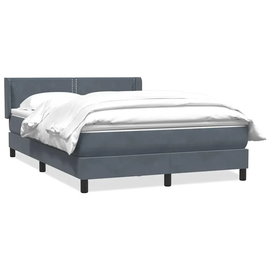 Sommier à lattes de lit et matelas gris foncé 160x210cm velours - 2