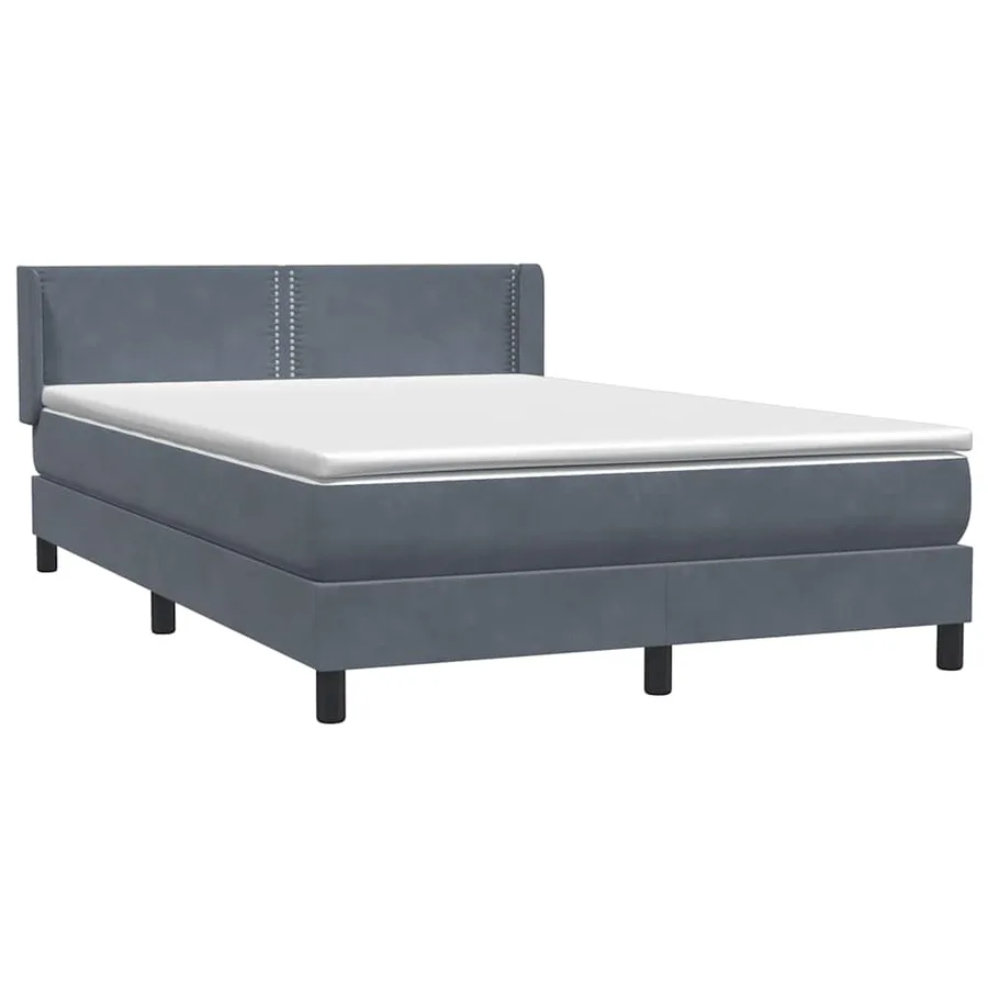 Sommier à lattes de lit et matelas gris foncé 160x210cm velours - 4