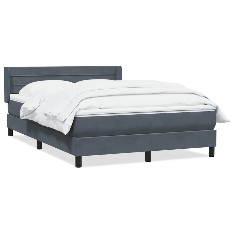 Sommier à lattes de lit et matelas gris foncé 160x210cm velours - 2
