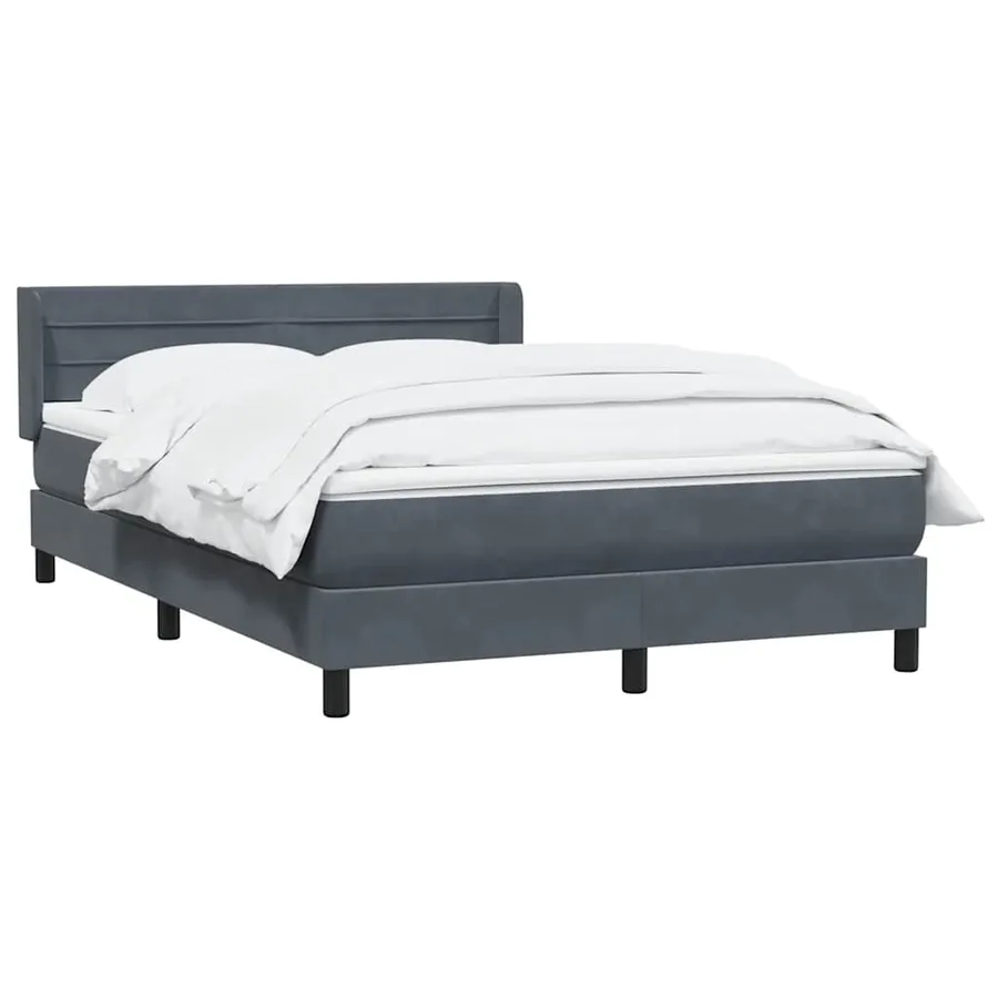 Sommier à lattes de lit et matelas gris foncé 160x210cm velours - 3