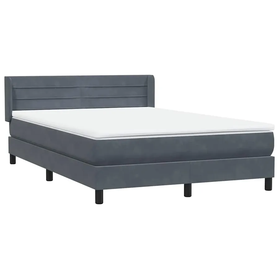 Sommier à lattes de lit et matelas gris foncé 160x210cm velours - 4
